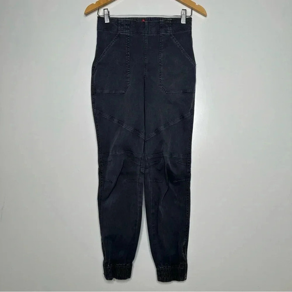 SPANX Gray Stretch Twill Moto Joggers Size Small - Picture 3 of 13